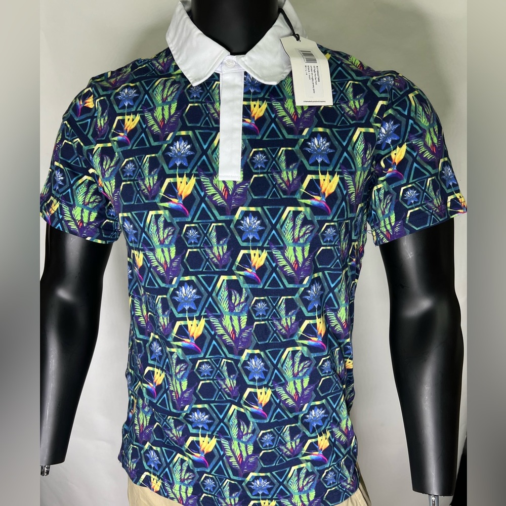 WESC SS Rugby Polo Geo Floral Shirt